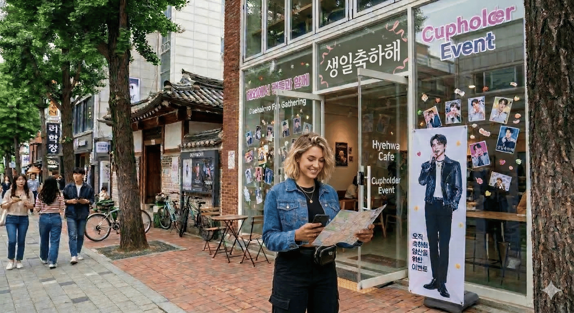 [K-POP] "From Hongdae to Daehak-ro!" – A Solo Guide to K-POP Birthday Cafe Hopping in Seoul 🎂☕